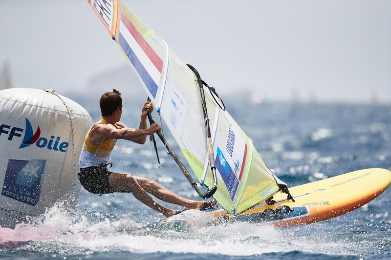 French RS:X racer Louis Giard racing in Marseille photo copyright World Sailing taken at  and featuring the RS:X class
