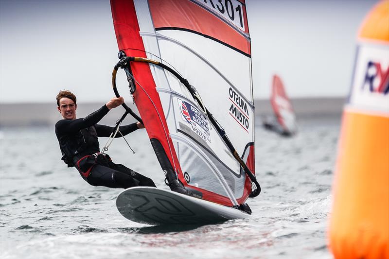 Isaac Lines wins the boys fleet in the 2018 RYA RS:X Youth National Championships at Weymouth photo copyright Paul Wyeth / RYA taken at Weymouth & Portland Sailing Academy and featuring the RS:X class