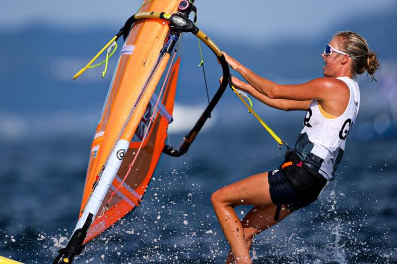 Emma Wilson (GBR) in the Women's RS:X on Tokyo 2020 Olympic Sailing Competition Day 1 photo copyright Sailing Energy / World Sailing taken at  and featuring the RS:X class