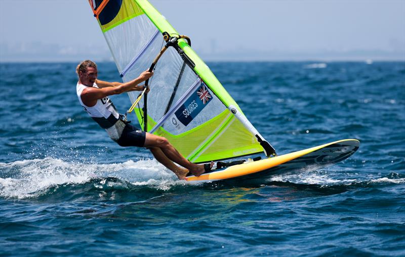 Tom Squires (GBR) in the Men's RS:X  on Tokyo 2020 Olympic Sailing Competition Day 4 photo copyright Sailing Energy / World Sailing taken at  and featuring the RS:X class