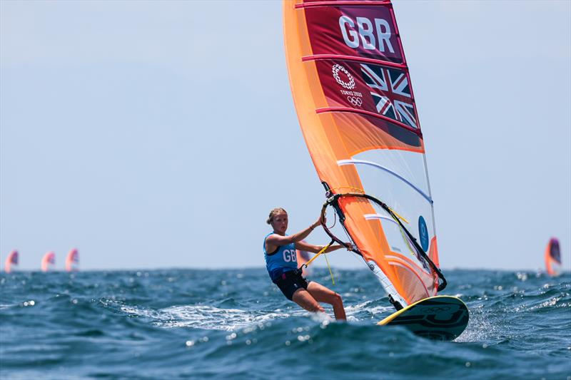 Emma Wilson (GBR) in the Women's RS:X on Tokyo 2020 Olympic Sailing Competition Day 4 photo copyright Sailing Energy / World Sailing taken at  and featuring the RS:X class
