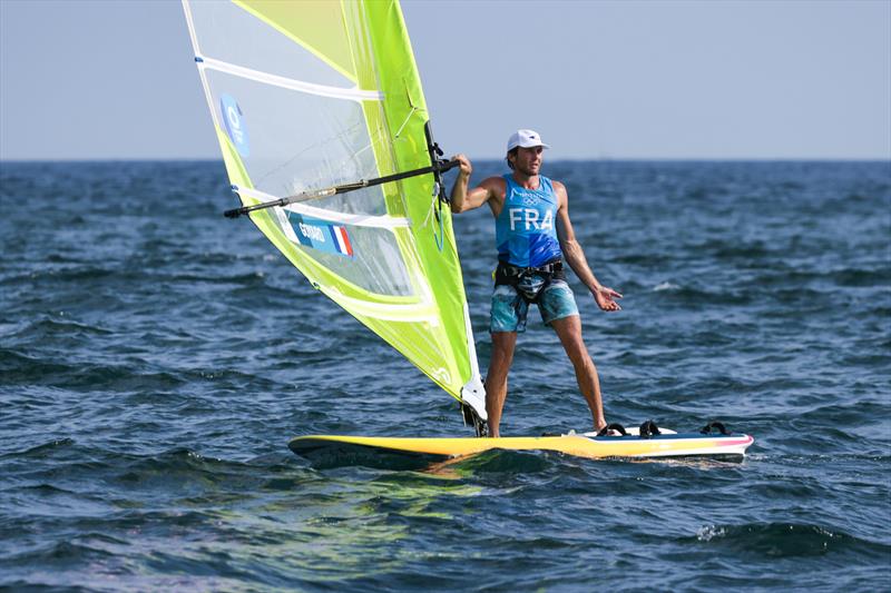 Silver for Thomas Goyard (FRA) in the Men's Windsurfer at the Tokyo 2020 Olympic Sailing Competition photo copyright Sailing Energy / World Sailing taken at  and featuring the RS:X class