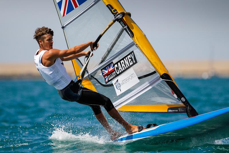 Eliot Carney racing on day 1 of the Sail for Gold Regatta photo copyright Paul Wyeth / RYA taken at Weymouth & Portland Sailing Academy and featuring the RS:X class