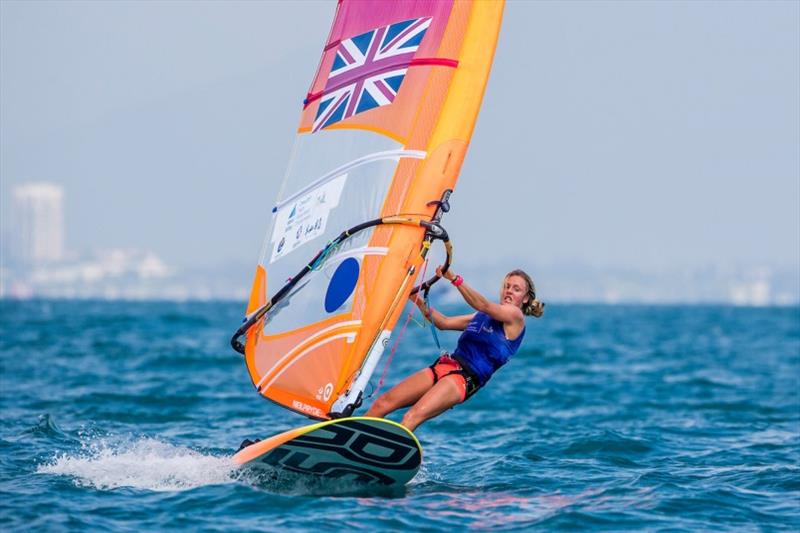 Emma Wilson (RS:X) at Youth Sailing Worlds photo copyright Jesus Renedo / Sailing Energy / World Sailing taken at Royal Yachting Association and featuring the RS:X class