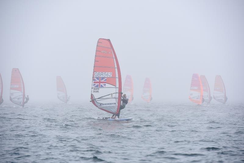 Thick fog prevents racing from getting underway on Day 2 photo copyright Rick Tomlinson / RYA taken at Weymouth & Portland Sailing Academy and featuring the RS:X class