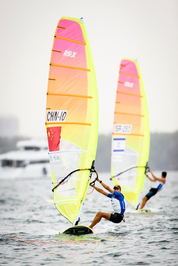 RS:X fleet - 2019 Hempel World Cup Series Miami - Day 2 photo copyright Pedro Martinez / Sailing Energy / World Sailing taken at  and featuring the RS:X class