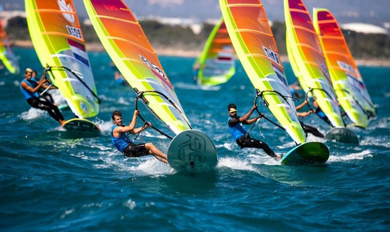 2019 RS:X European & Youth European Championships and Open Trophy - Day 1 photo copyright Tomas Moya / Sailing Energy / CNA taken at  and featuring the RS:X class