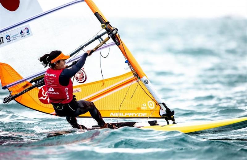 Japan's Megumi Komine - 2020 Hempel World Cup Series Miami photo copyright Sailing Energy / World Sailing taken at  and featuring the RS:X class