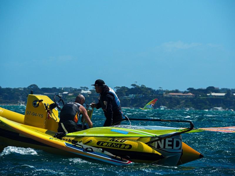 Kiran Badloe - 2020 RS:X Windsurfing World Championships, day 2 photo copyright Caitlin Baxter taken at Sorrento Sailing Couta Boat Club and featuring the RS:X class