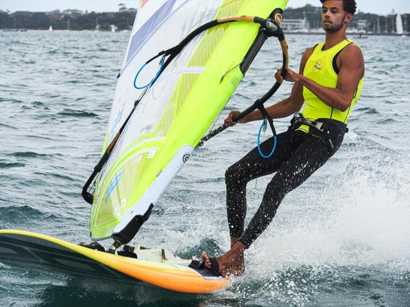 Kiran Badloe (NED) - 2020 RS:X Windsurfing World Championships, day 3 photo copyright Caitlin Baxter taken at Sorrento Sailing Couta Boat Club and featuring the RS:X class