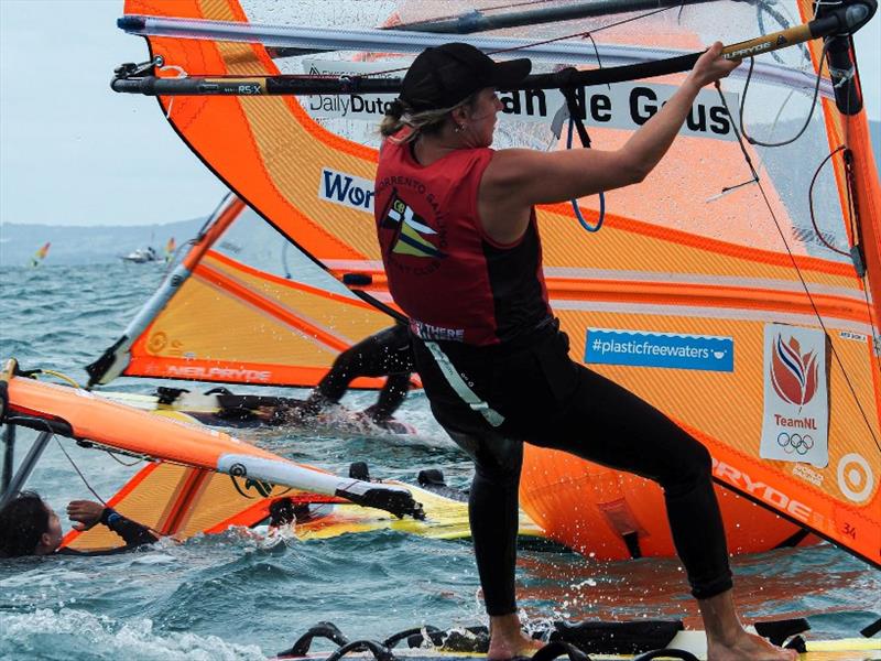 Lilian de Geus (NED) - 2020 RS:X Windsurfing World Championships, day 3 photo copyright Caitlin Baxter taken at Sorrento Sailing Couta Boat Club and featuring the RS:X class