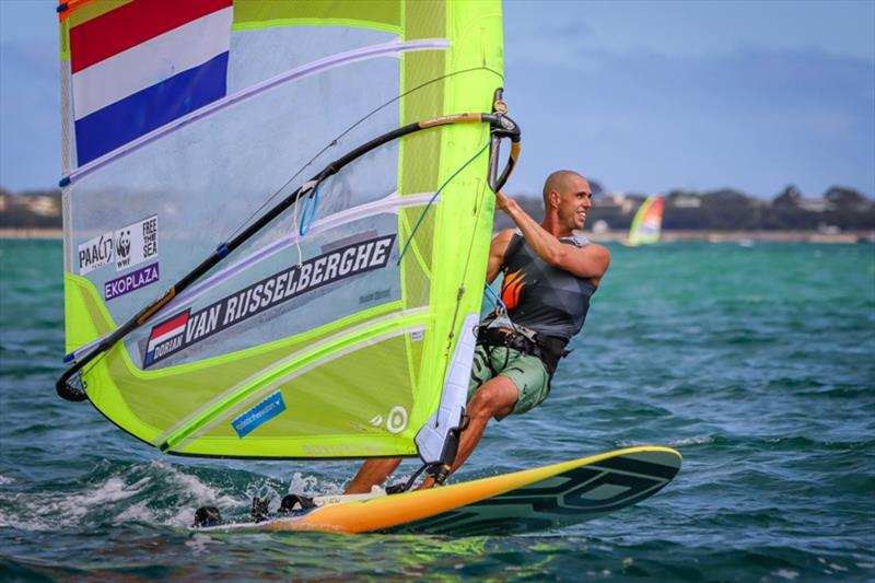 Dorian van Rijsselberghe at 2020 RS:X Windsurfing World Championships photo copyright Ayolt Kloosterboer taken at Sorrento Sailing Couta Boat Club and featuring the RS:X class