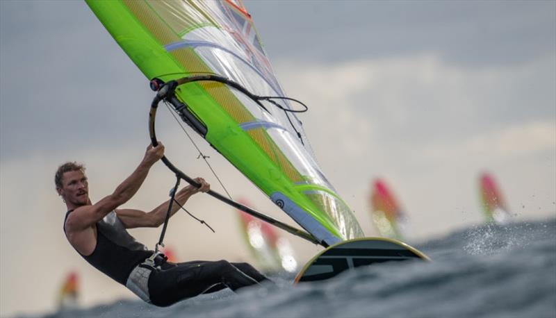 Tom Squires - RS:X European & Youth European Championship 2020 photo copyright Joao Costa Ferreira taken at  and featuring the RS:X class