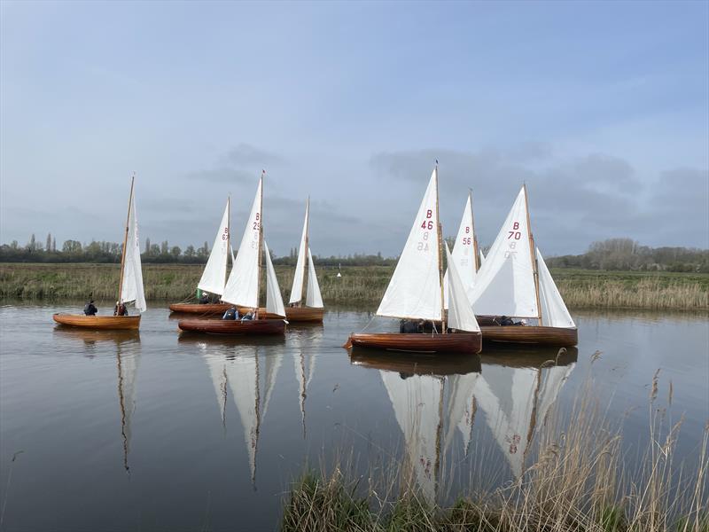 Wake over calm waters lasts for a long time, but proves progress during the Broads Area 2022 Champion-of-Champions Sailing Event photo copyright Ben Falat taken at Beccles Amateur Sailing Club and featuring the Norfolk 14 Foot One Design class