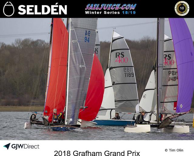 Cats and Punt rounding a mark during the 2018 Grafham Grand Prix photo copyright Tim Olin / www.olinphoto.co.uk taken at Grafham Water Sailing Club and featuring the Norfolk Punt class