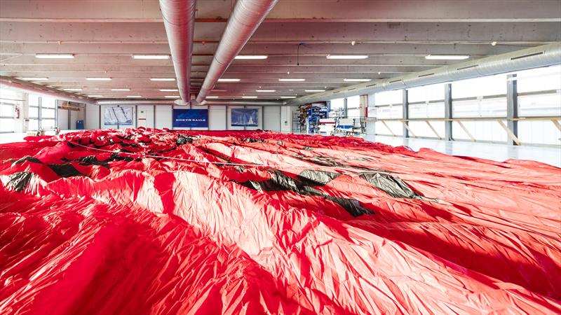 Superyacht spinnaker at the North Sails Service Loft in Lluchmajor photo copyright Ian Roman / North Sails taken at  and featuring the  class