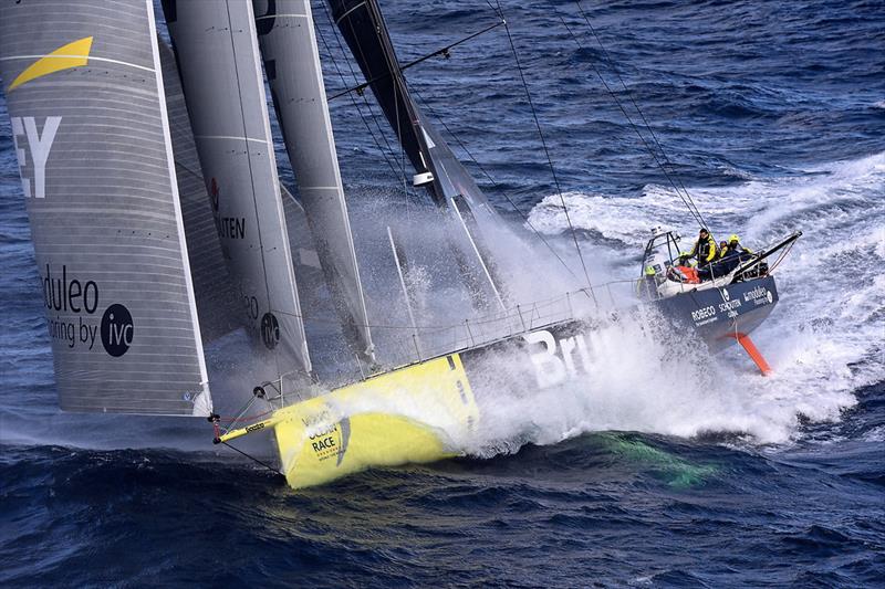 Team Brunel flying three headsails during the Volvo Ocean Race photo copyright Rick Tomlinson / Volvo Ocean Race taken at  and featuring the  class
