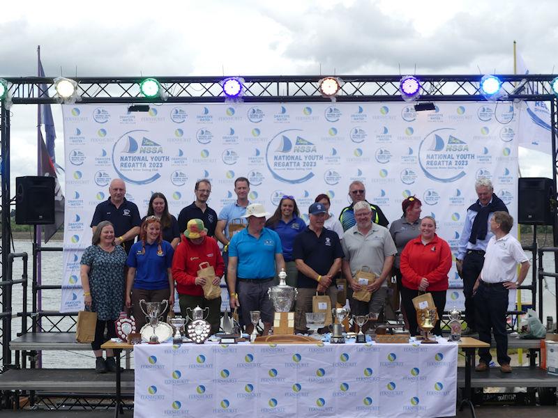 NSSA National Youth Regatta - The team leaders collect the free books on behalf of the competitors photo copyright Fernhurst Books / Draycote Water Sailing Club taken at Draycote Water Sailing Club and featuring the NSSA class