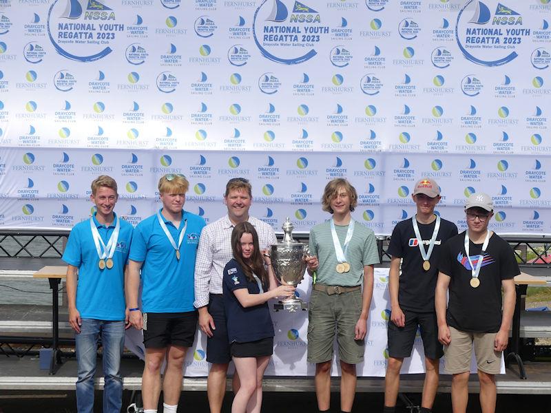 NSSA National Youth Regatta - Mount Haes Trophy podium photo copyright Fernhurst Books / Draycote Water Sailing Club taken at Draycote Water Sailing Club and featuring the NSSA class