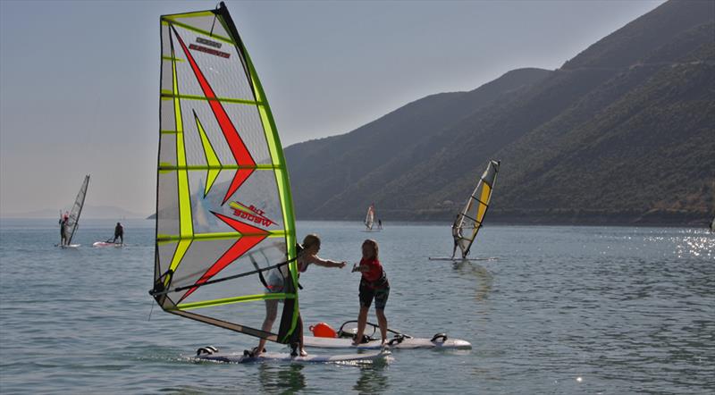 Learning to windsurf at Vassiliki Beach Resort - photo © Ocean Elements