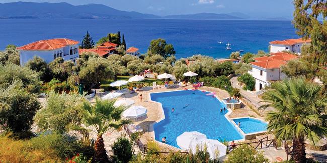 The view over the pool to the sea at Leda Beach Club photo copyright Ocean Elements taken at  and featuring the  class