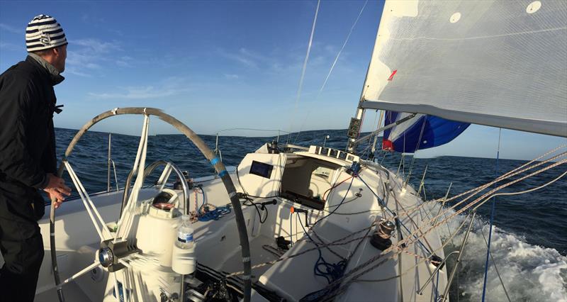 Panoramic on Fluke IV during the delivery trip from Holland - photo © James Hardiman