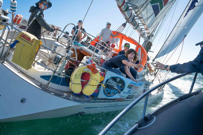 Local yacht Sterna/AllSpice Yachting clearly forgot to pay for their morning coffee before heading off into the Southern Ocean - McIntyre Ocean Globe Race photo copyright OGR2023 / JC van der Westhuizen taken at  and featuring the Ocean Globe Race class