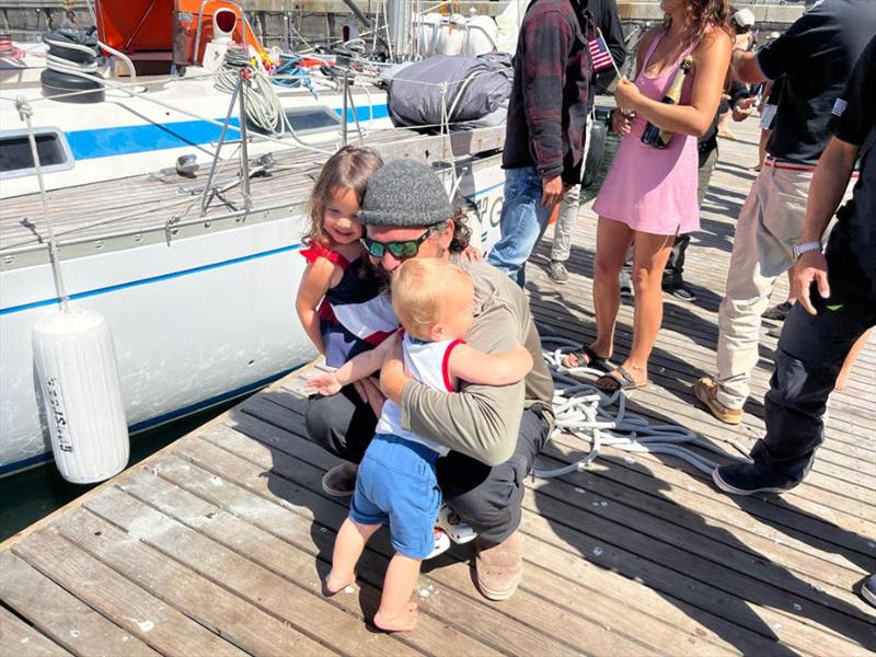 Family time after 58 days (and you see your son walk for the first time) - McIntyre Ocean Globe Race photo copyright OGR2023 / Jacqueline Kavanagh taken at  and featuring the Ocean Globe Race class