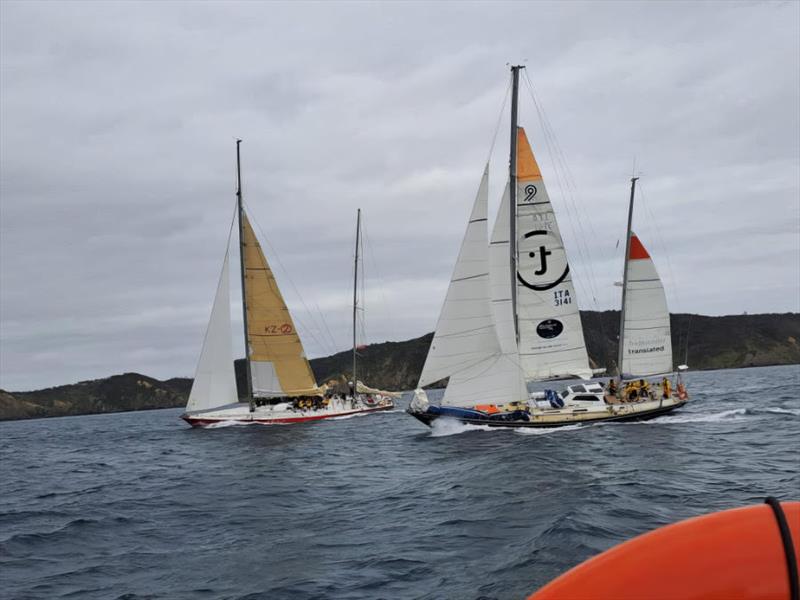 Steinlager II the winner of the 1989 Whitbread when skippered by the legend Sir Peter Blake sailed out to welcome in Translated 9. Steinlager II and Lion New Zealand will be docked in Jellicoe Harbour from December 18th photo copyright New Zealand Sailing Trust taken at  and featuring the Ocean Globe Race class
