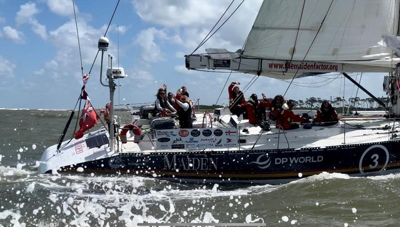 Choppy waves in the Punta del Este waters - Ocean Globe Race Leg 4 photo copyright The Maiden Factor / Kaia Bint Savage taken at Yacht Club Punta del Este and featuring the Ocean Globe Race class