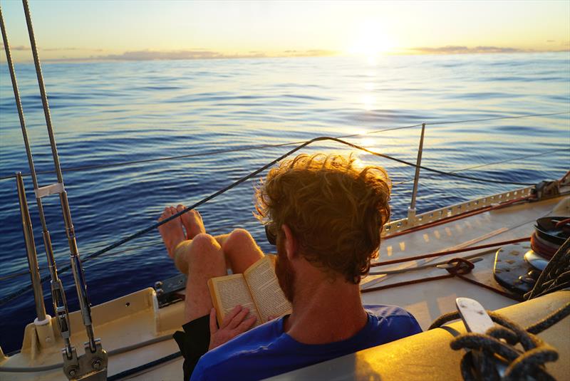 Pen Duick VI First Mate Tom Napper busy ensuring they remain 1st in line honours!! - photo © OGR2023 / Pen Duick VI