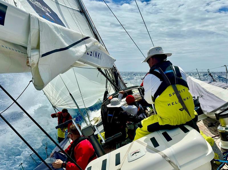 Spirit of Helsinki across the equator and heading north - no doubt the Northern climate suits the Finns better than the sweltering doldrums photo copyright OGR2023 / Spirit of Helsinki taken at  and featuring the Ocean Globe Race class