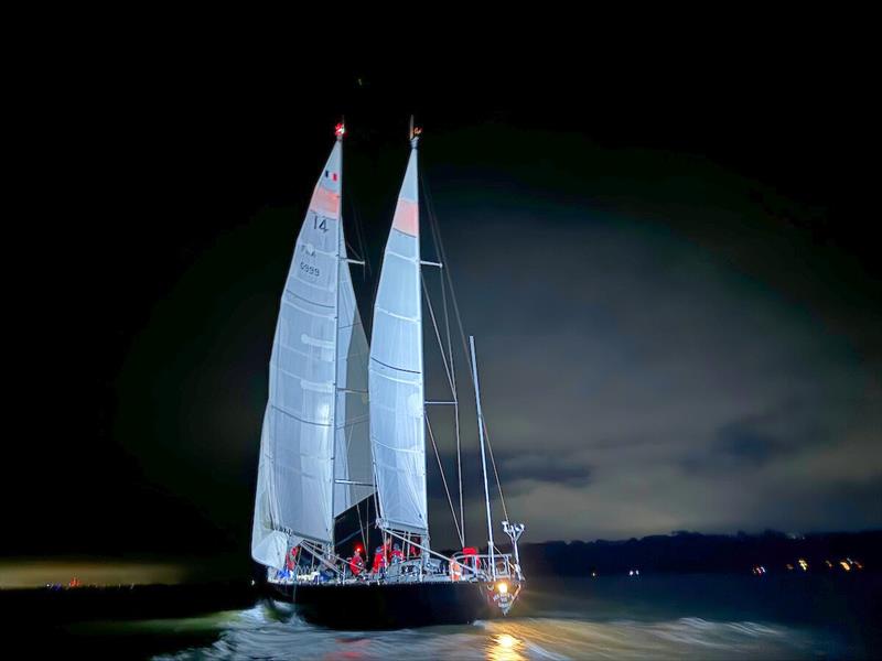 The French legend Pen Duick VI FR (14), skippered by the indomitable Marie Tabarly, has taken  provisional line honours in the final leg of the inaugural McIntyre Ocean Globe Race - photo © Aïda Valceanu/ OGR2023