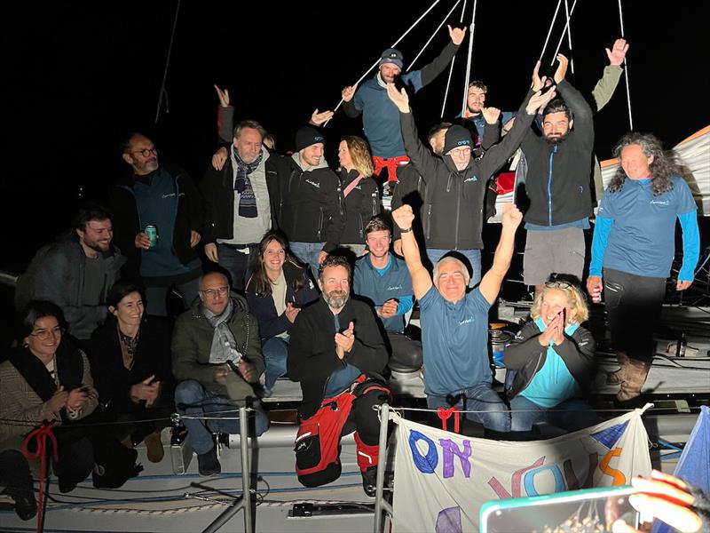 Team L'Esprit d'équipe expresses gratitude to family and friends for their unwavering support throughout the campaign photo copyright Don McIntyre / OGR2023 taken at Royal Yacht Squadron and featuring the Ocean Globe Race class