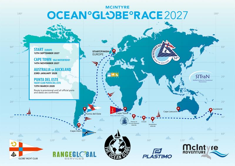 The final course closely following original 1973 Whitbread is expected to be announced soon. Portugal is in the running as a starting port after a European prologue, then to Cape Town, most likely Auckland & around Cape Horn to YC Punta Del Este then home - photo © OGR2027-28