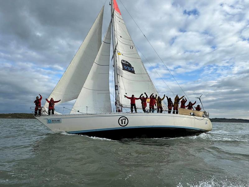 White Shadow's crew celebrate completing their 2023-24 Ocean Globe Race circumnavigation. The 1978 Swan 57 will return for OGR 2027 under new French ownership, with Charles Lambert as skipper and Sarah Polomack-Vinckel as first mate - photo © Aïda Valceanu / OGR2023