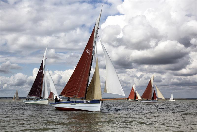 Start of the Smack Racing with CK171 Peace in the foreground during Mersea Week 2018 photo copyright Chrissie Westgate taken at West Mersea Yacht Club and featuring the Gaffers class