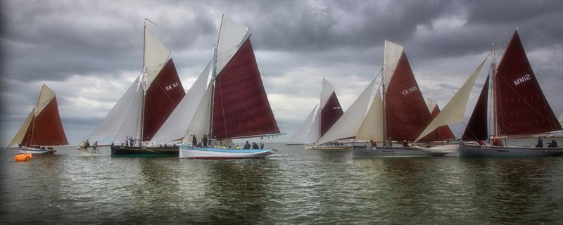 Social Distancing Smack Style photo copyright Mersea Week taken at West Mersea Yacht Club and featuring the Gaffers class