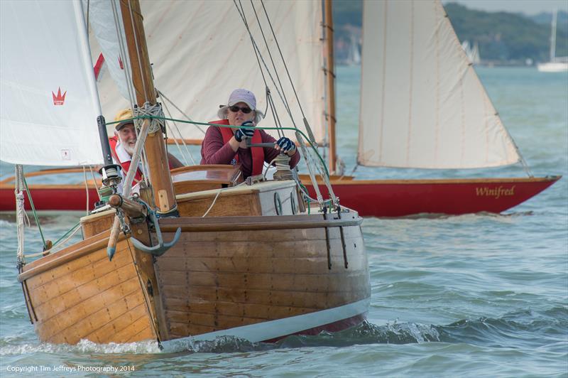 1927 built gaffer Chough in action at Cowes Classics Week photo copyright Tim Jeffreys Photography taken at Royal London Yacht Club and featuring the Gaffers class