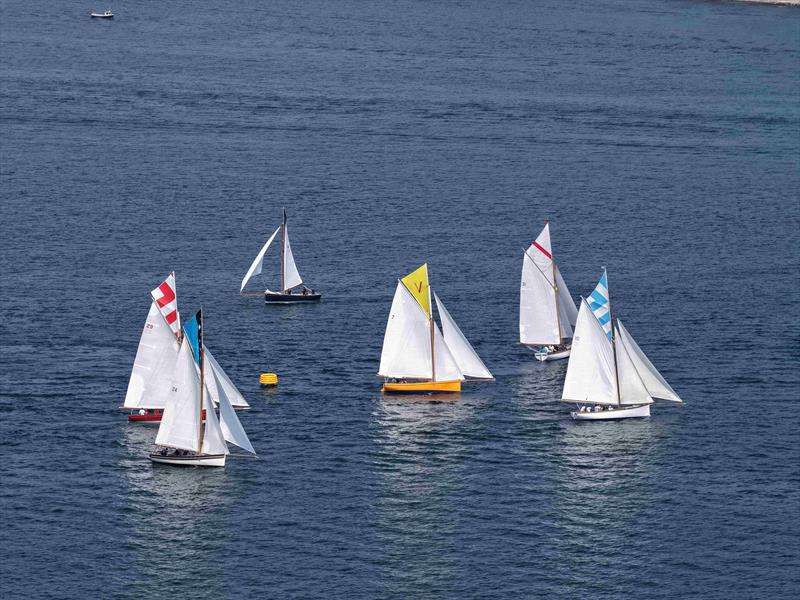Falmouth Working Boats rounding the MarkSetBot - photo © aerial Tom @ Altitude Works