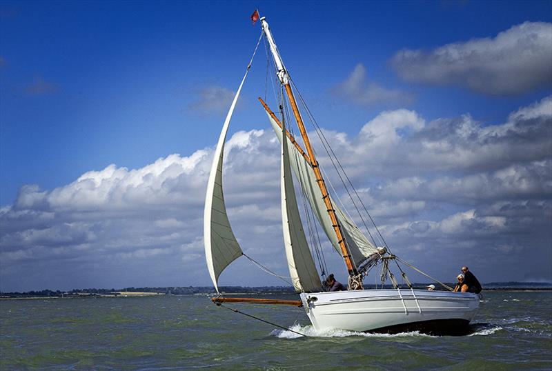 Gaff cutter 'Nesta' on her way to a class win - Mersea Week photo copyright Chrissie Westgate taken at West Mersea Yacht Club and featuring the Gaffers class