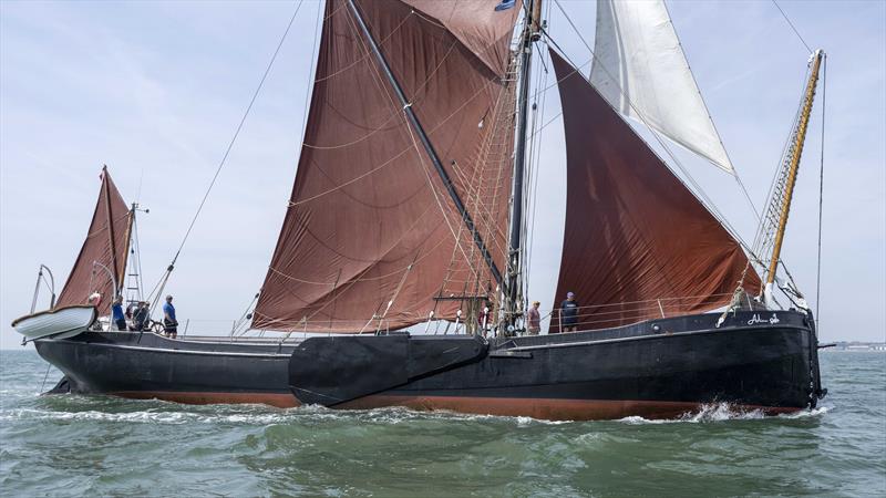 Adieu at the finish line during the Thames Barge Race on the Thames Estuary, hosted by Thorpe Bay Yacht Club - photo © David Maynard / www.alleycatphotographer.com