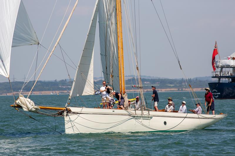 Classic yachts - North Sails Cowes Week Day 3 photo copyright Martin Augustus / www.sailingimages.co.uk taken at Cowes Combined Clubs and featuring the Gaffers class