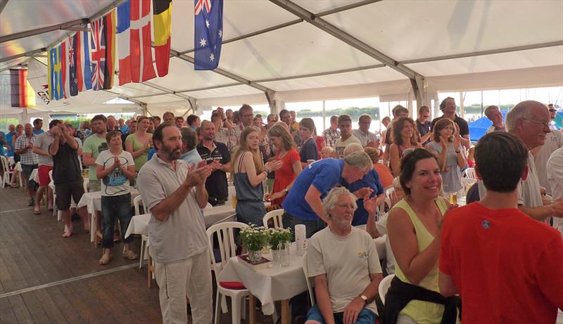 OK Dinghy European Championship prize giving photo copyright Robert Deaves taken at Yachtclub Steinhuder Meer and featuring the OK class