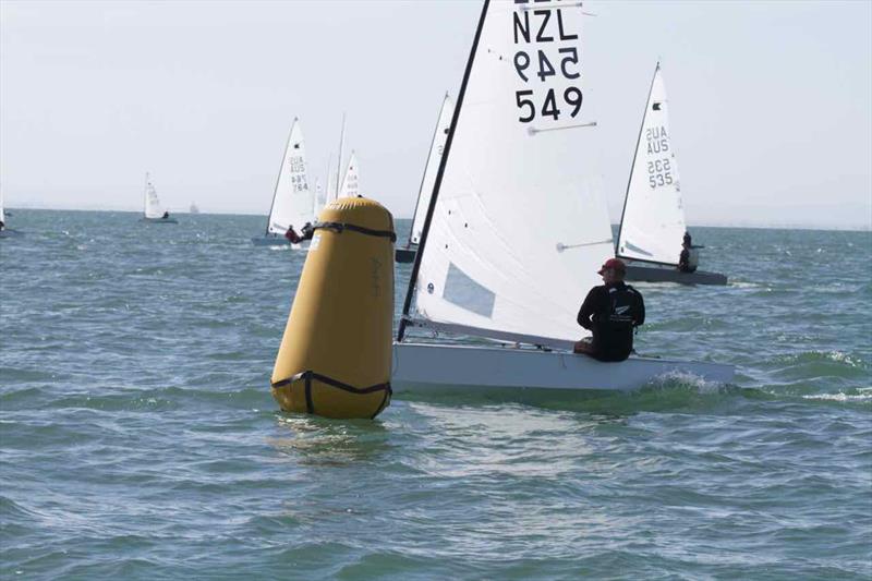 Matt Stechmann leads round the top mark on day 2 of the OK Worlds - photo © okworlds2014