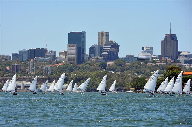 Fleet on the run on day 2 at the Australian OK Nationals - photo © Bruce Kerridge