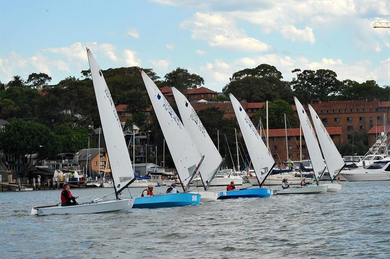 Downwind on day 3 at the Australian OK Nationals photo copyright Bruce Kerridge taken at Drummoyne Sailing Club and featuring the OK class