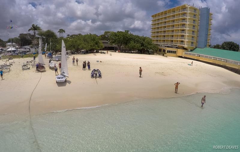 2017 OK Dinghy Worlds day 1 photo copyright Robert Deaves taken at Barbados Yacht Club and featuring the OK class