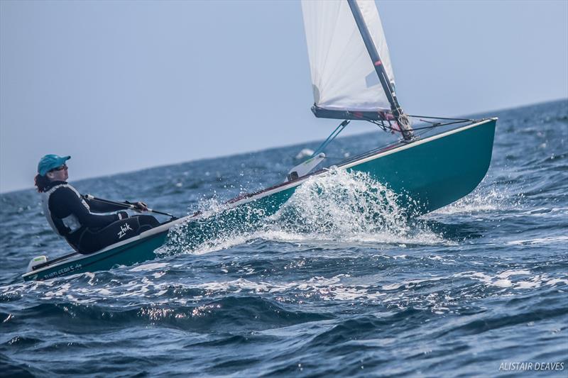 Juliane Hofmann on day 4 of the 2017 OK Dinghy Worlds photo copyright Alastair Deaves taken at Barbados Yacht Club and featuring the OK class