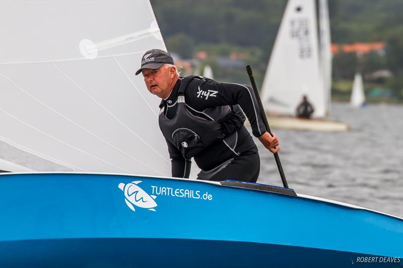 Greg Wilcox on day 2 of the OK Dinghy European Championship photo copyright Robert Deaves taken at  and featuring the OK class